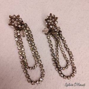Vintage Elegant Brass‎ and Silver Dangle Earrings